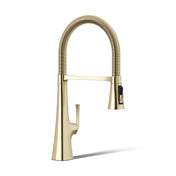 Graze Single Handle Kitchen Faucet in Vibrant French Gold