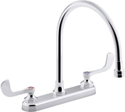 1.5 gpm Triton Bowe Kitchen Sink Faucet with 9-5/16 In. Gooseneck Spout, Aerated Flow and Wristblade Handles in Polished Chrome