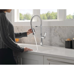 Rhett Pro Style Commercial Kitchen Faucet with Pull Down Sprayer, Chrome Single Hole Kitchen Sink Faucet, Single Handle, Chrome | product photo