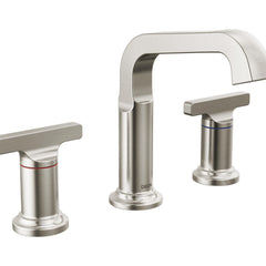 Tetra 3-Hole Widespread Bathroom Faucet, 2-Handle Bathroom Sink Faucet with Drain Assembly in Lumicoat Stainless | product photo