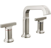 Tetra 3-Hole Widespread Bathroom Faucet, 2-Handle Bathroom Sink Faucet with Drain Assembly in Lumicoat Stainless