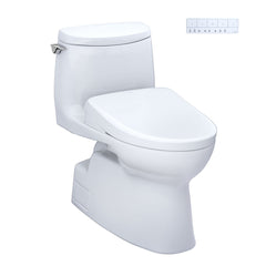 WASHLET 1 GPF Auto Flush Elongated Floor Mounted One-Piece Toilet (Seat Included) in Cotton | product photo