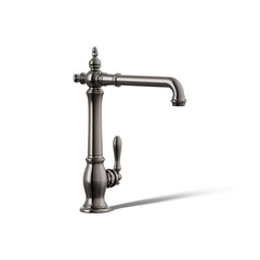 Artifacts Single-Hole Kitchen Sink Faucet with 13-1/2-in Swing Spout, Victorian Spout Design in Vibrant Titanium | product photo