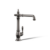 Artifacts Single-Hole Kitchen Sink Faucet with 13-1/2-in Swing Spout, Victorian Spout Design in Vibrant Titanium