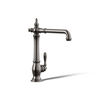 Artifacts Single-Hole Kitchen Sink Faucet with 13-1/2-in Swing Spout, Victorian Spout Design in Vibrant Titanium