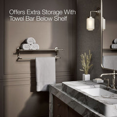 Kohler Artifacts Hotelier Wall Shelf in Vibrant Brushed Nickel | product photo