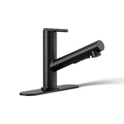 Crue Pull-Out Kitchen Sink Faucet, Pull-Out Laundry Faucet with Three-Function Sprayhead in Matte Black