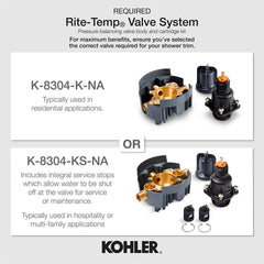Kohler Components Rite-Temp Shower Valve Trim with Industrial Handle | product photo