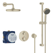 Grohtherm® Thermostatic Complete Shower System with Rough-in Valve in Brushed Nickel Infinity