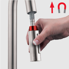 Focus Pull Down Single Handle Kitchen Faucet in Steel Optik | product photo