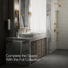 Kohler Composed Single-Handle Bathroom Faucet with Drain Assembly in Vibrant Brushed Moderne Brass | product photo