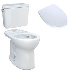 Drake Two Piece Elongated 1.28 Gpf Universal Height Toilet With Toilet Seat in Cotton | product photo