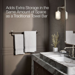 Kohler Artifacts Double 24" Wall Mounted Towel Bar in Vibrant Brushed Nickel | product photo
