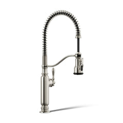 Kohler Tournant Single Handle Semi-Professional Pre-Rinse Kitchen Faucet with Three-Function Pull Down Sprayer | product photo
