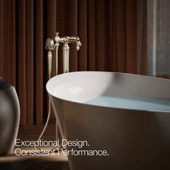 Artifacts Two Handle Floor Mounted Clawfoot Tub Faucet in Brushed Bronze | product photo