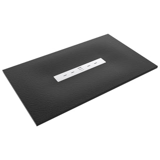 59 in x 35 in Barrier-Free Shower Base with Center Drain in Black