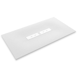 59 in x 35 in Barrier-Free Shower Base with Center Drain in White