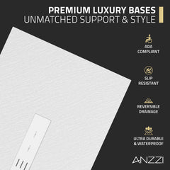 59 in x 35 in Barrier-Free Shower Base with Center Drain in White