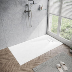 59 x 32 in Curbless Shower Base with Reversible Drain in White