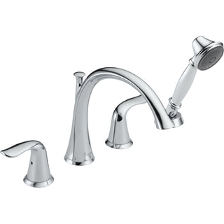 Lahara Double Handle Deck Mounted Roman Tub Faucet Trim in Chrome
