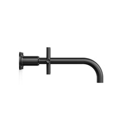 Purist Wall Mounted Bathroom Sink Faucet Trim in Matte Black | product photo