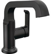 Tetra Single Hole Bathroom Faucet, Single Handle Bathroom Sink Faucet with Drain Assembly in Matte Black