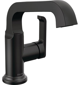 Tetra Single Hole Bathroom Faucet, Single Handle Bathroom Sink Faucet with Drain Assembly in Matte Black