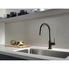 Trinsic Matte Black Touch Kitchen Faucet with Pull Down Sprayer | product photo