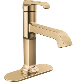 Tetra Single Hole Bathroom Faucet, Single Handle Bathroom Sink Faucet with Drain Assembly in Bronze