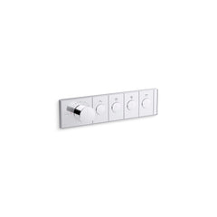Kohler Anthem Four-Outlet Thermostatic Valve Control Panel With Recessed Push-Buttons | product photo