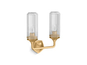 Occasion 2 Light Plug-in Brushed Brass Armed Sconce in Brushed Moderne Brass