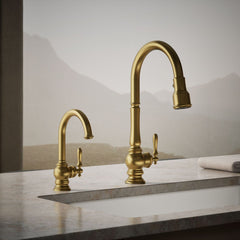 Kohler Artifacts Beverage Faucet in Vibrant Brushed Moderne Brass | product photo