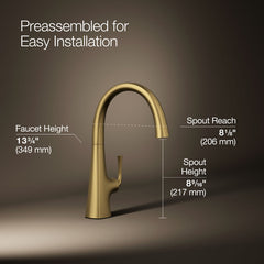 Kohler Graze Bar Swing Spout in Gold | product photo