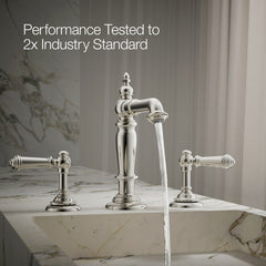 Kohler Artifacts Widespread Bathroom Faucet Spout with Drain Assembly in Vibrant Polished Nickel | product photo