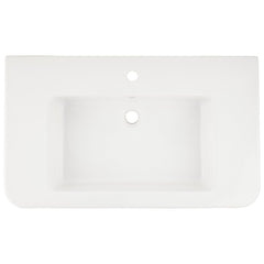 33" Burleson White Porcelain Rectangular Wall Bathroom Sink with Overflow | product photo