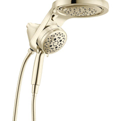 6-Setting HydroRain 2-in-1 Dual Shower Head with ProClean Spray, 1.75 GPM in Lumicoat Polished Nickel | product photo
