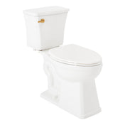 Benbrook 1.28 GPF Two Piece Elongated Toilet in White/Brushed Gold