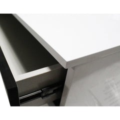 6-Drawer Chest, Poplar Wood and MDF, Glossy Black and White
