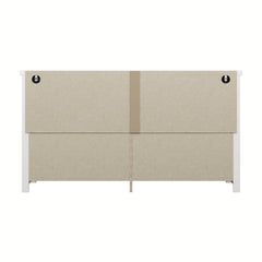 6-Drawer Dresser, Engineered Wood, White, Chrome Metal Knobs