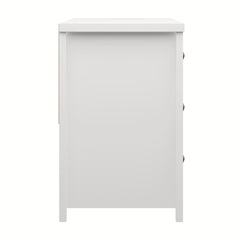 6-Drawer Dresser, Engineered Wood, White, Chrome Metal Knobs