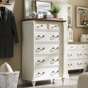 6-Drawer Dresser in Solid and Engineered Wood, Antique White