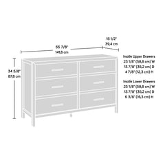 6-Drawer Dresser, Manufactured Wood and Plywood, Metal Handles