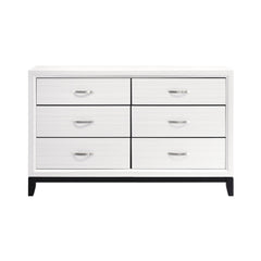 6-Drawer Dresser, Solid and Manufactured Wood, Rubberwood Legs, Metal Bar Pulls