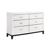 6-Drawer Dresser, Solid and Manufactured Wood, Rubberwood Legs, Metal Bar Pulls