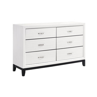 6-Drawer Dresser, Solid and Manufactured Wood, Rubberwood Legs, Metal Bar Pulls