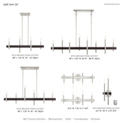 6-Light Chandelier, 40 in Wide, Steel in Brushed Nickel and Bronze