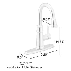 Belfield One-Handle High Arc Pulldown Bar Faucet in Matte Black | product photo