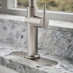 Kohler Crue Touchless Pull-Down Kitchen Sink Faucet with Voice Activation and Three-Function Sprayhead | detail photo