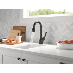 Leland Pull Down Sprayer Bar Faucet, Single Handle Prep Sink Faucet in Matte Black | product photo