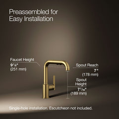 Kohler Purist Single Handle Kitchen Faucet | product photo